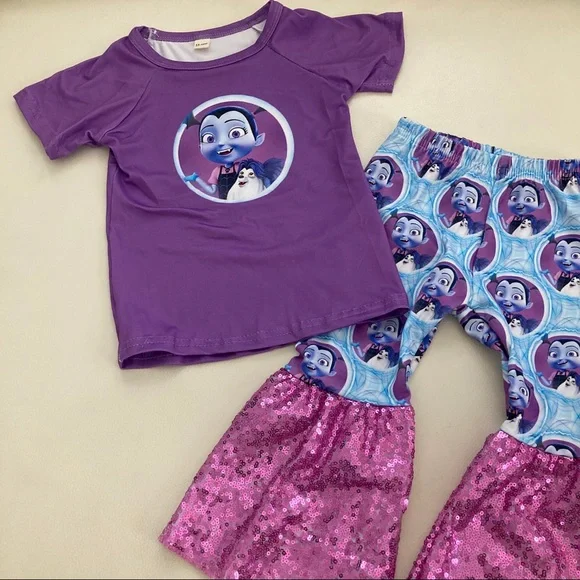 Vampirina Sequin Sparkly Purple pants outfit